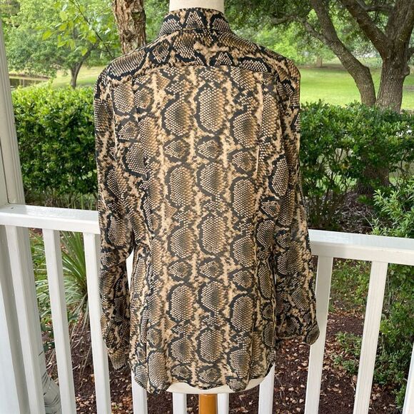 Craig Taylor Snakeskin Print Button Front Blouse - Picture 2 of 5